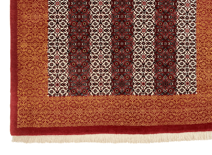 Persian Bijar Striped Herati Design (3'05"x5'01") rust/red/ivory - Nuvé