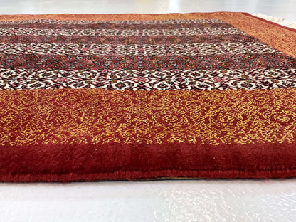 Persian Bijar Striped Herati Design (3'05"x5'01") rust/red/ivory - Nuvé