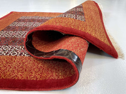 Persian Bijar Striped Herati Design (3'05"x5'01") rust/red/ivory - Nuvé