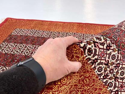 Persian Bijar Striped Herati Design (3'05"x5'01") rust/red/ivory - Nuvé
