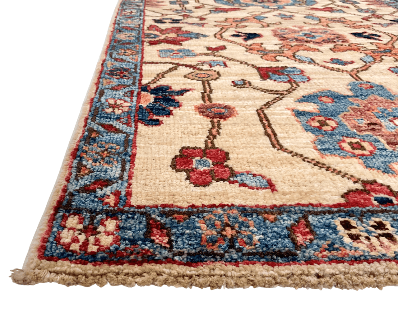 Afghan Ariana (2'00"x3'00") ivory/blue - Nuvé