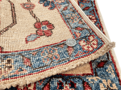 Afghan Ariana (2'00"x3'00") ivory/blue - Nuvé
