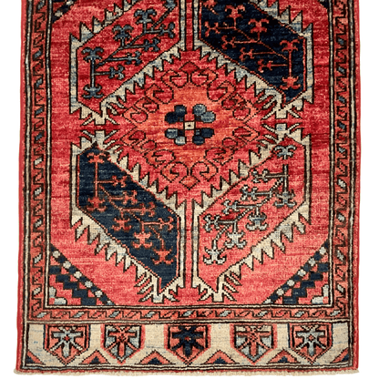 Afghan Ersari Turkomen (2'01"x3'01") red/blue - Nuvé