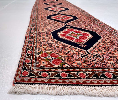 Persian Bijar (1'10"x8'08") rose/indigo - Nuvé