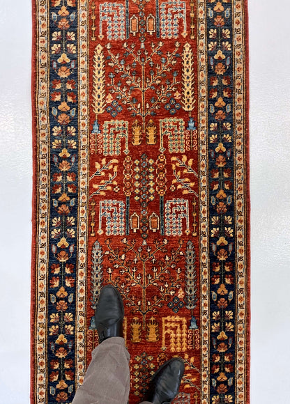 Espalier (2'08"x13' Runner) rust/navy