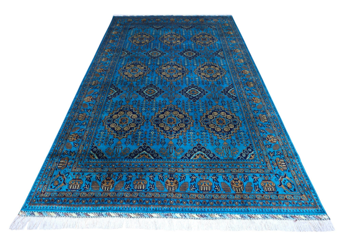 Hand-Knotted Afghani Zerkhaki Wool Rug – 6’6″  x  10’0″ - Nuvé