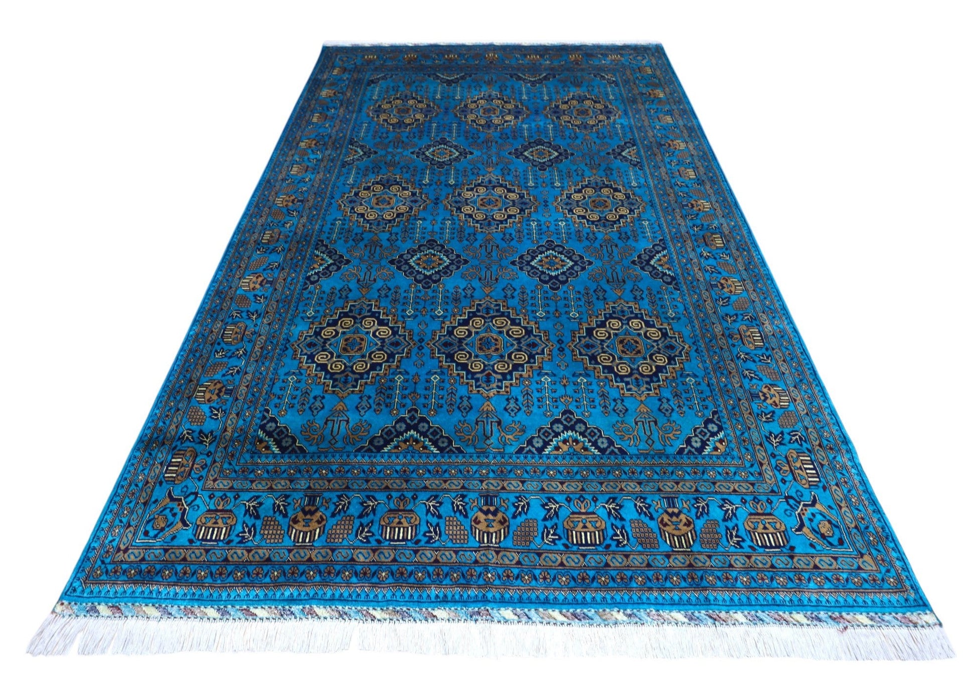 Hand-Knotted Afghani Zerkhaki Wool Rug – 6’6″  x  10’0″ - Nuvé