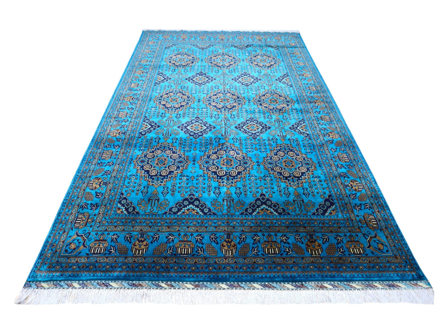 Hand-Knotted Afghani Zerkhaki Wool Rug – 6’6″  x  10’0″ - Nuvé