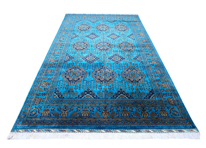 Hand-Knotted Afghani Zerkhaki Wool Rug – 6’6″  x  10’0″ - Nuvé