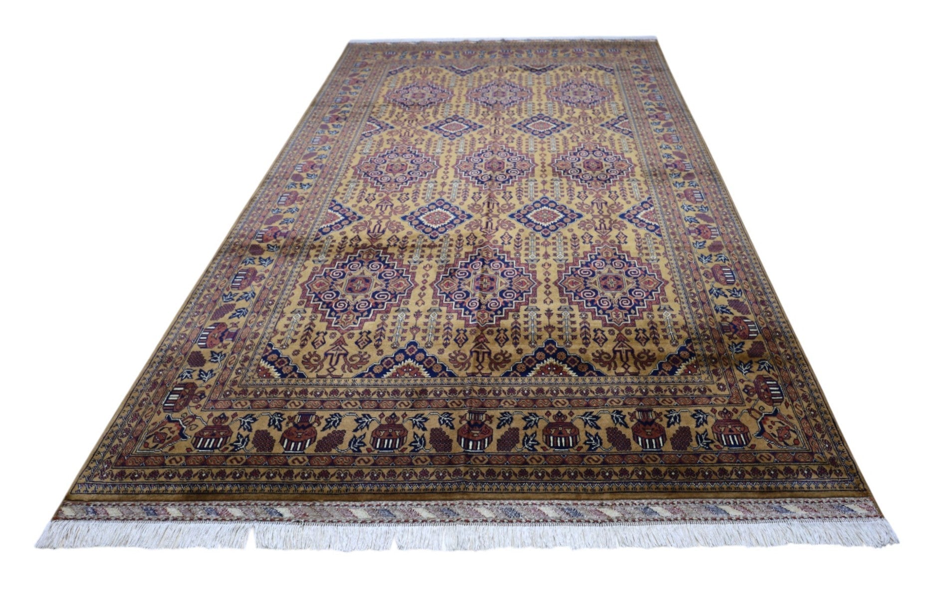 Hand-Knotted Afghani Zerkhaki Wool Rug – 6’7″  x  10’2″ - Nuvé