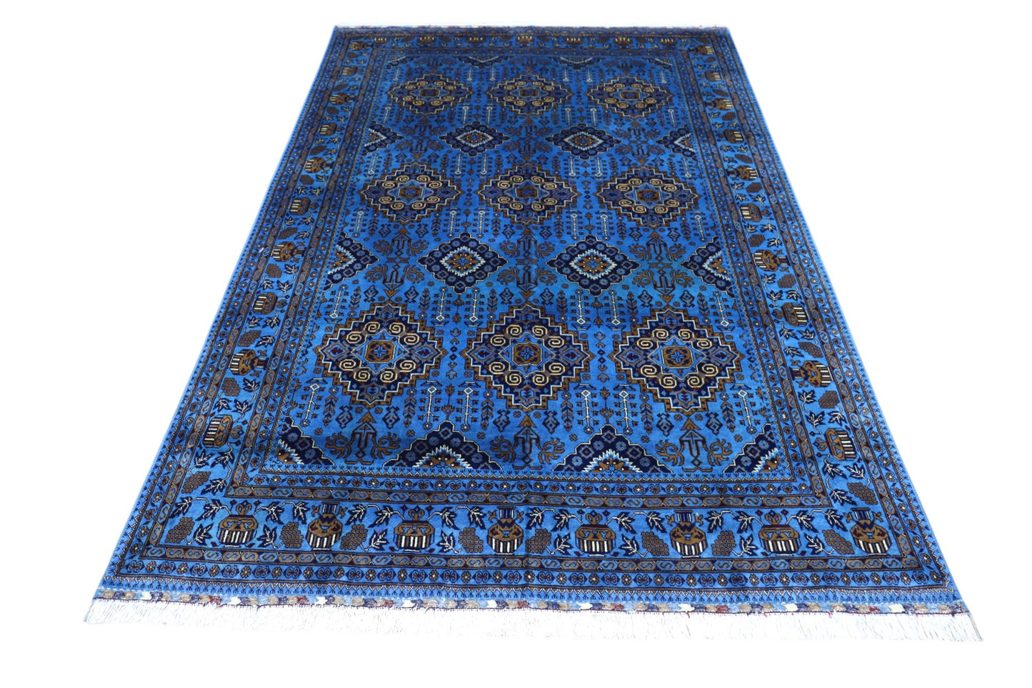 Hand-Knotted Afghani Zerkhaki Wool Rug – 6’7″  x  9’3″ - Nuvé