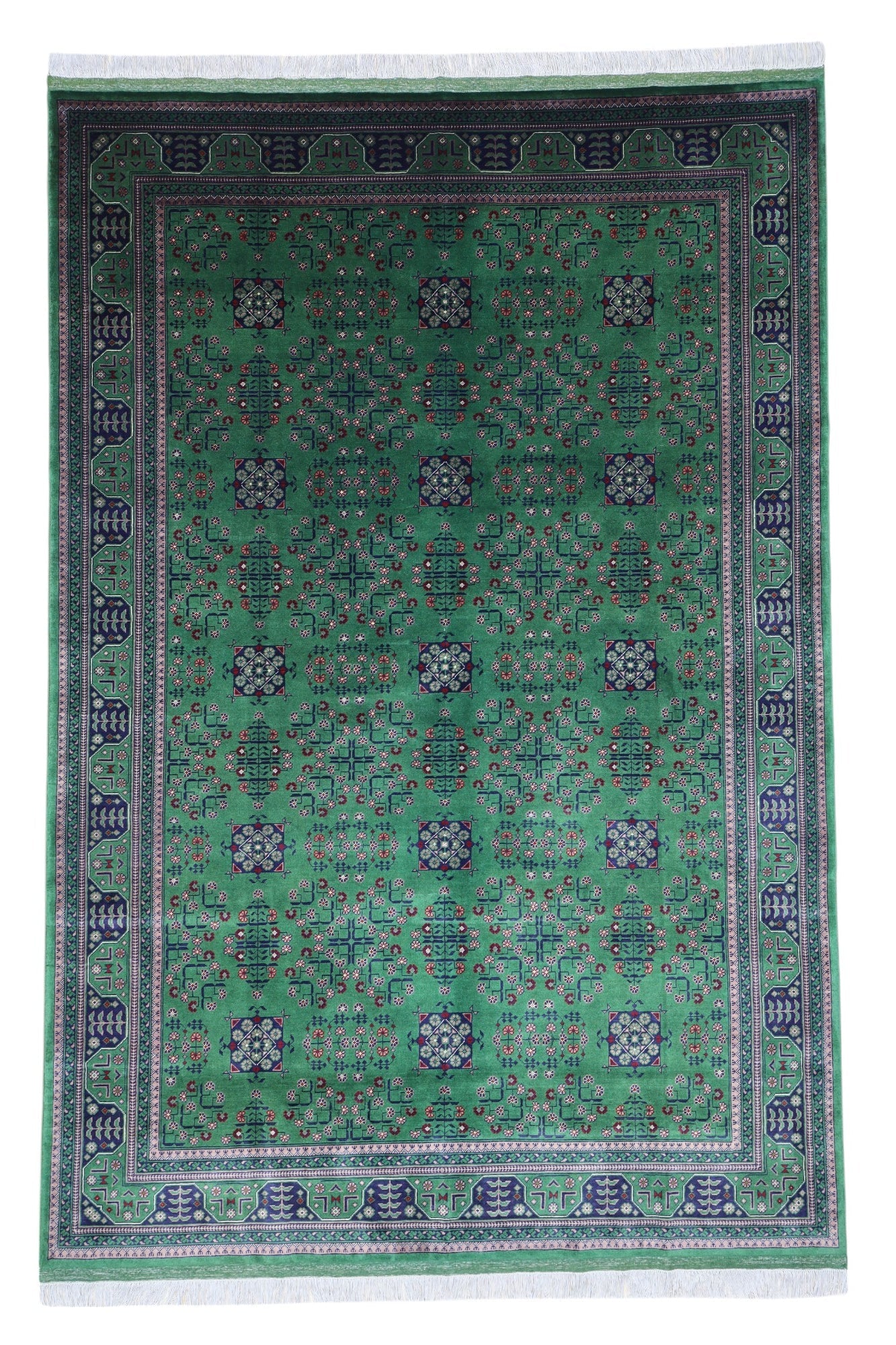 Hand-Knotted Afghani Bukharayi Wool Rug – 6’7″  x  9’9″ - Nuvé