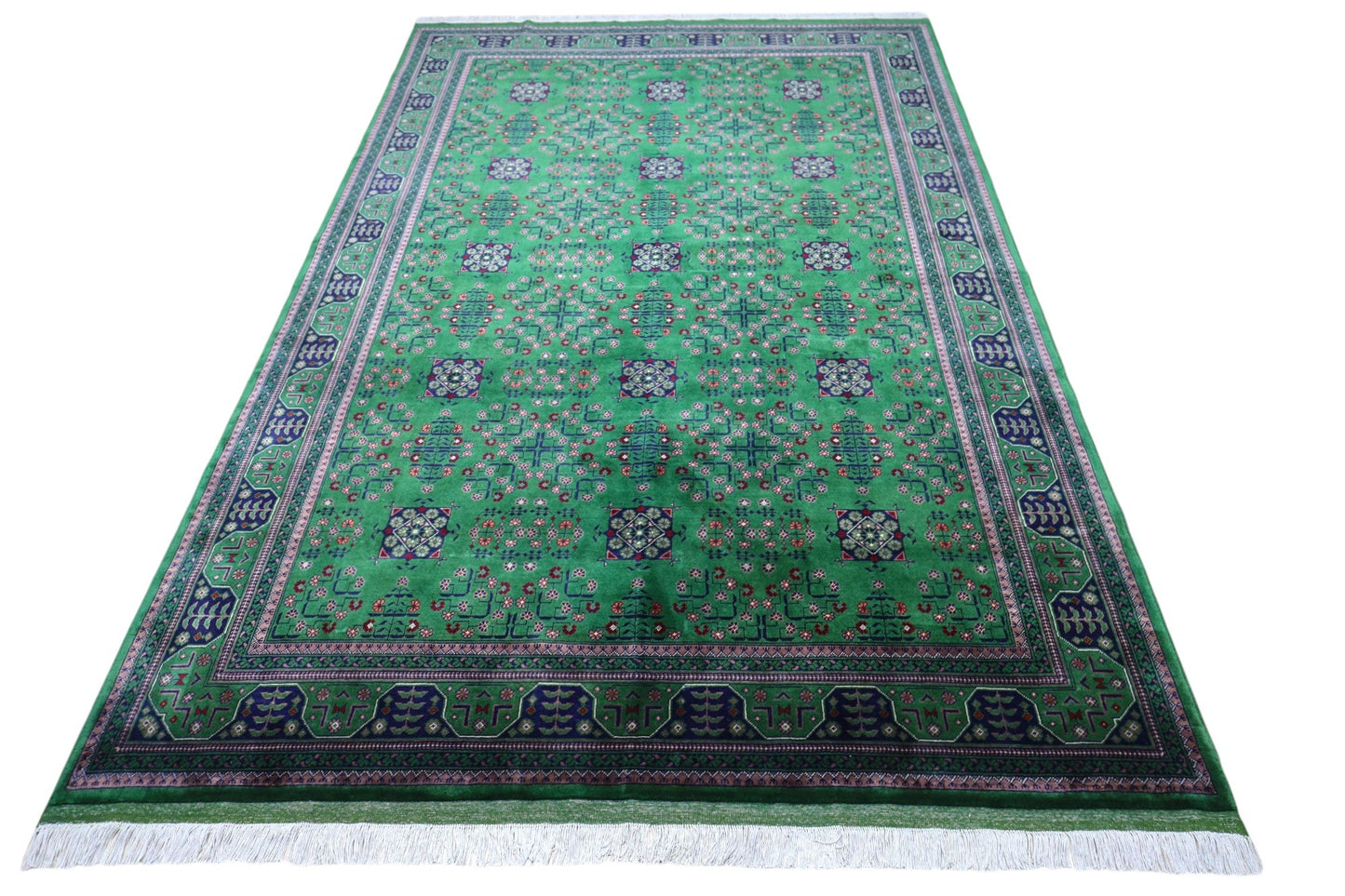Hand-Knotted Afghani Bukharayi Wool Rug – 6’7″  x  9’9″ - Nuvé