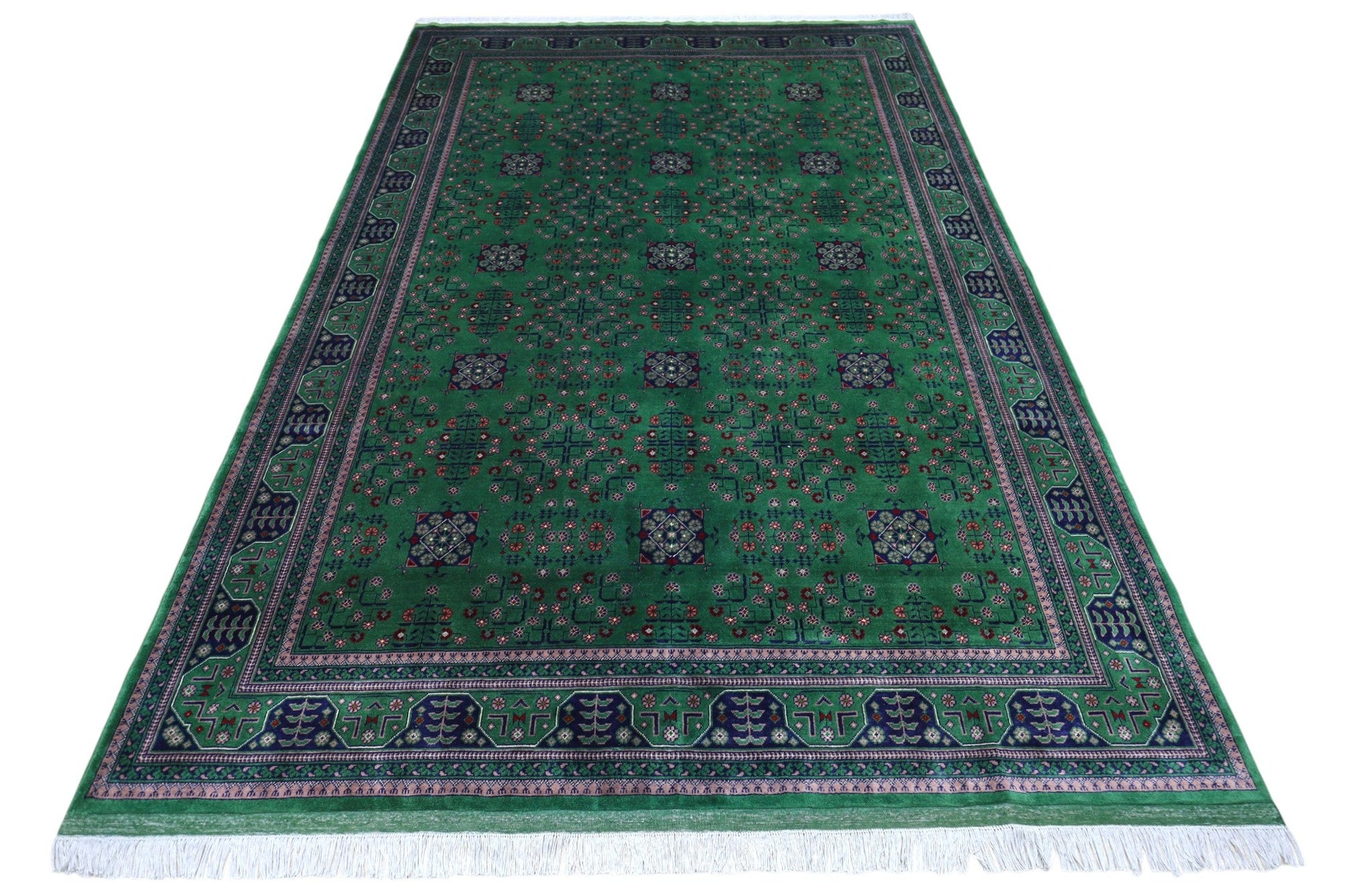 Hand-Knotted Afghani Bukharayi Wool Rug – 6’7″  x  9’9″ - Nuvé