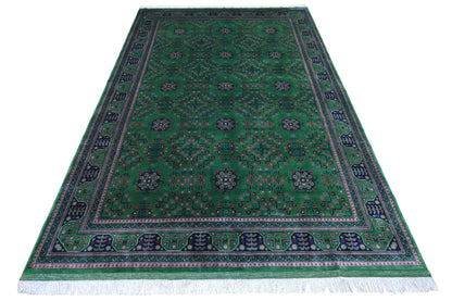 Hand-Knotted Afghani Bukharayi Wool Rug – 6’7″  x  9’9″ - Nuvé