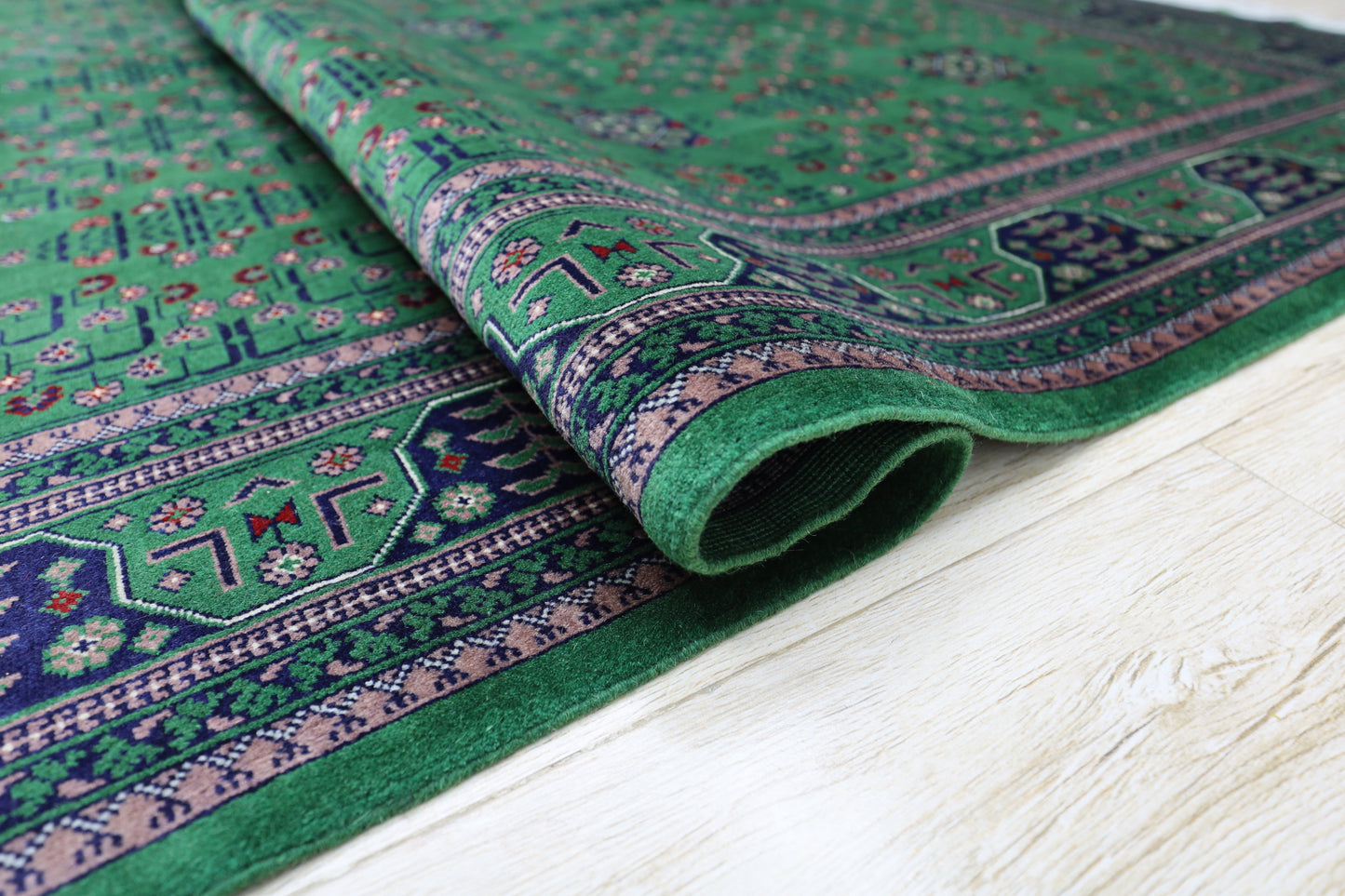 Hand-Knotted Afghani Bukharayi Wool Rug – 6’7″  x  9’9″ - Nuvé