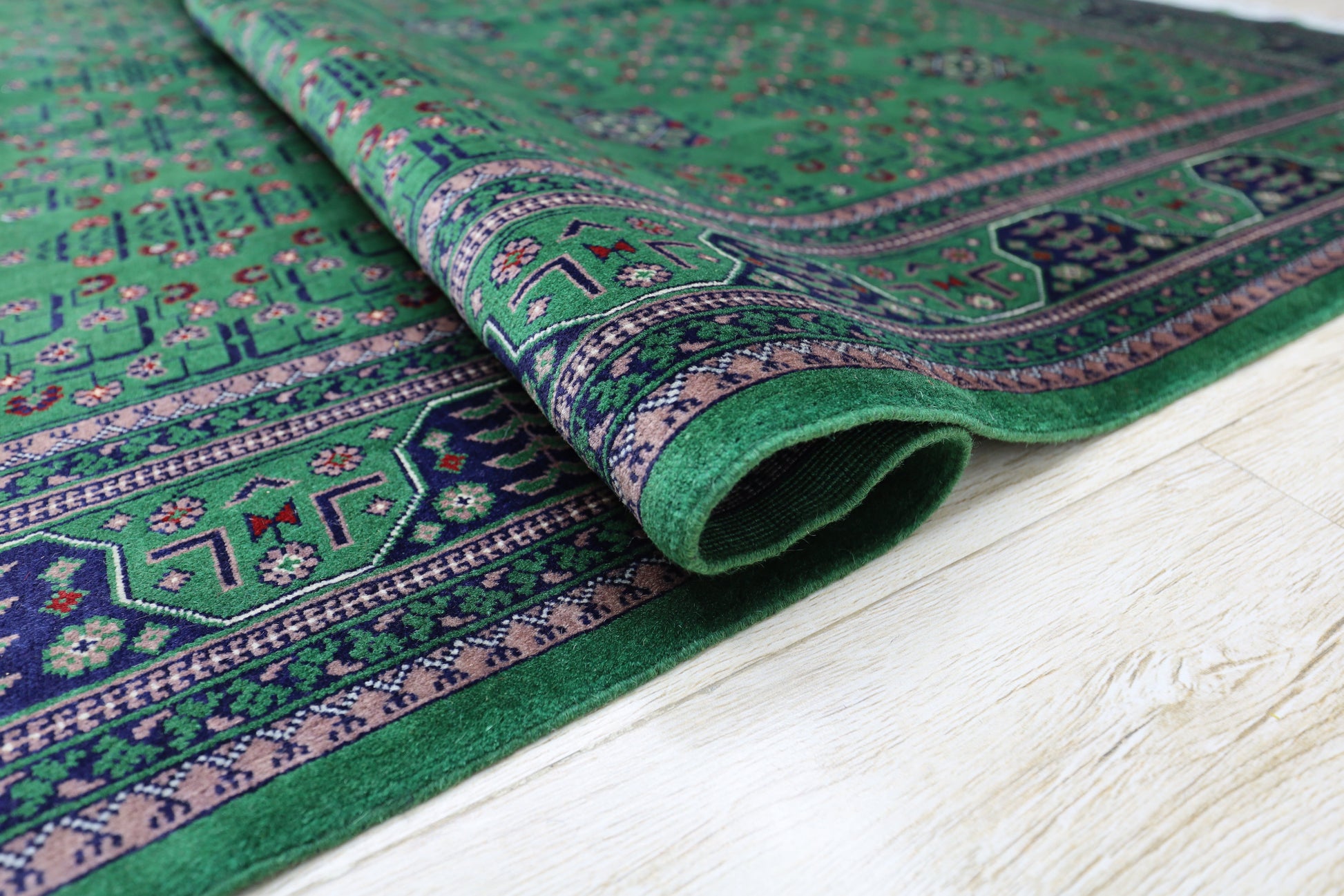 Hand-Knotted Afghani Bukharayi Wool Rug – 6’7″  x  9’9″ - Nuvé