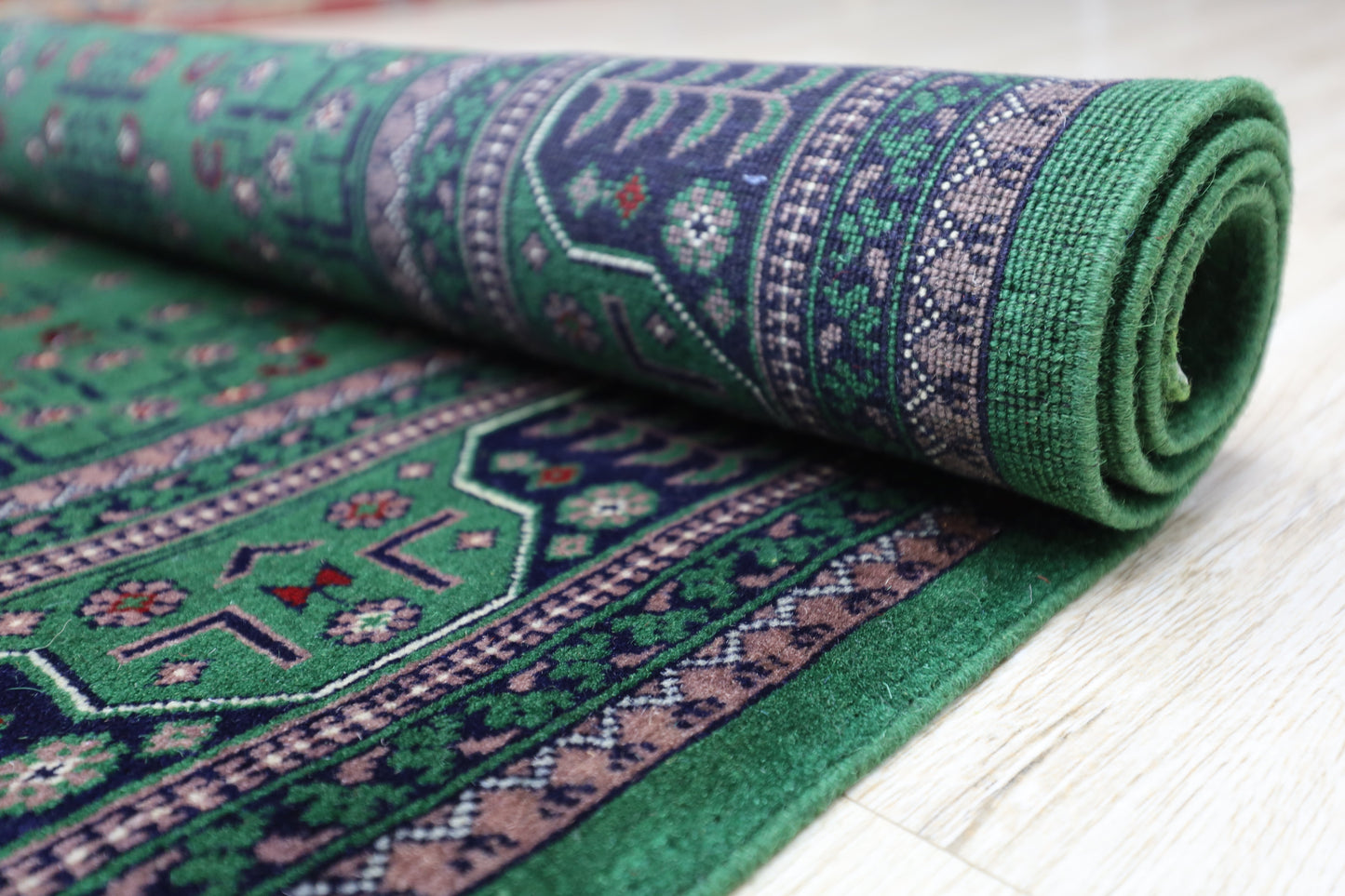 Hand-Knotted Afghani Bukharayi Wool Rug – 6’7″  x  9’9″ - Nuvé