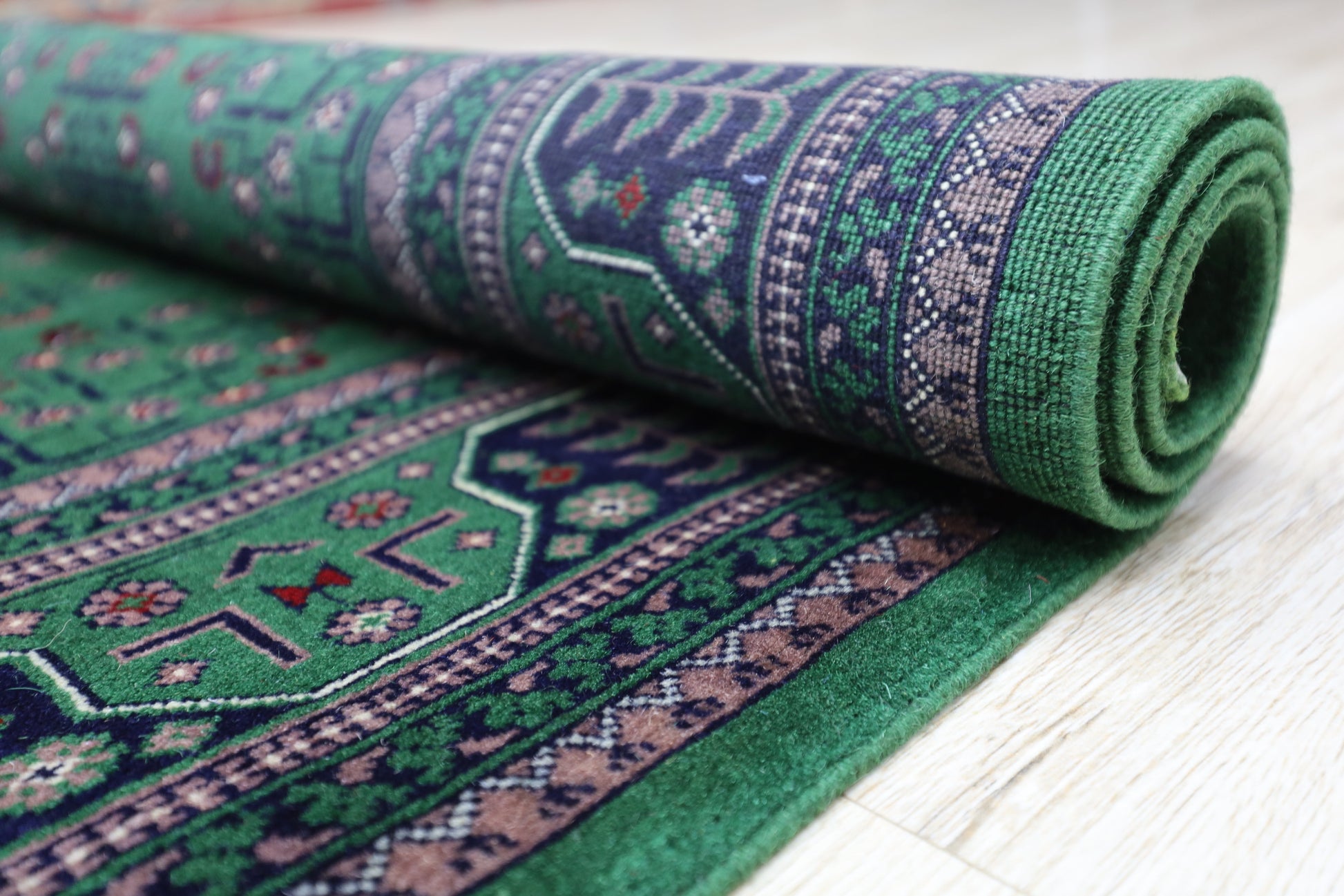 Hand-Knotted Afghani Bukharayi Wool Rug – 6’7″  x  9’9″ - Nuvé