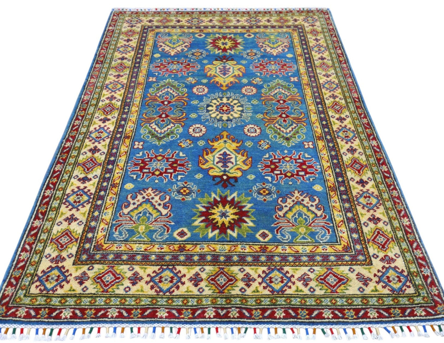 Hand-Knotted Afghani Kazak Wool Rug – 3’11″  x  6’0″ - Nuvé