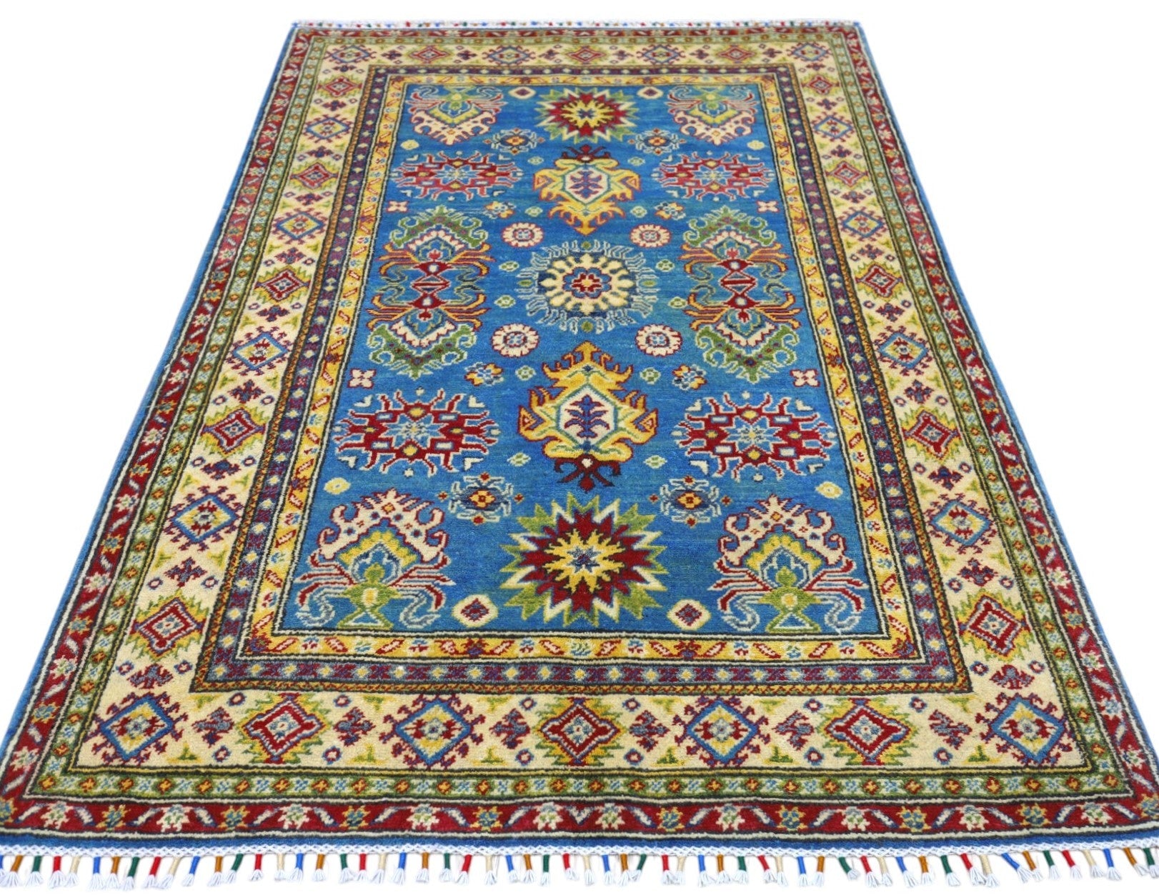 Hand-Knotted Afghani Kazak Wool Rug – 3’11″  x  6’0″ - Nuvé