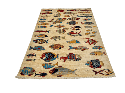 Ariyana-Oceanic Fish (3'04"x4'05") ivory/multicolor - Nuvé