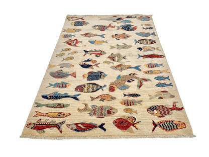 Ariyana-Oceanic Fish (3'04"x4'05") ivory/multicolor - Nuvé