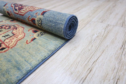 Hand-Knotted Afghani Kazak Wool Rug – 2’1″  x  5’7″ - Nuvé