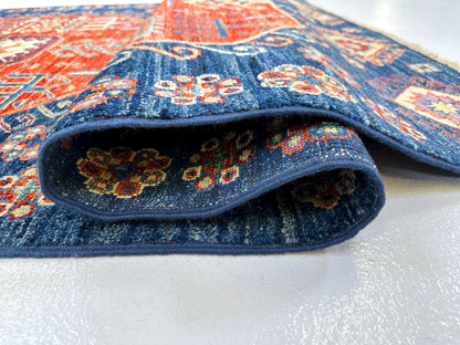 Afghan Turkoman (3'10"x10'01") blue/red - Nuvé