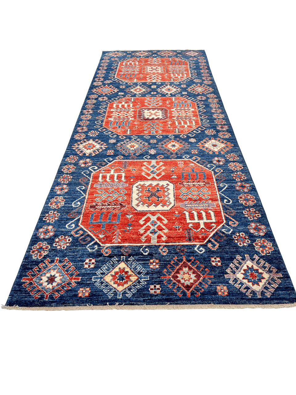 Afghan Turkoman (3'10"x10'01") blue/red - Nuvé