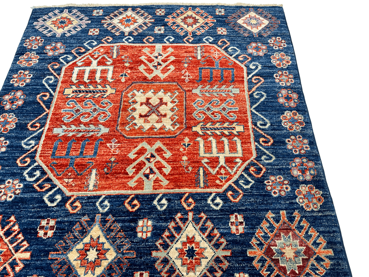 Afghan Turkoman (3'10"x10'01") blue/red - Nuvé