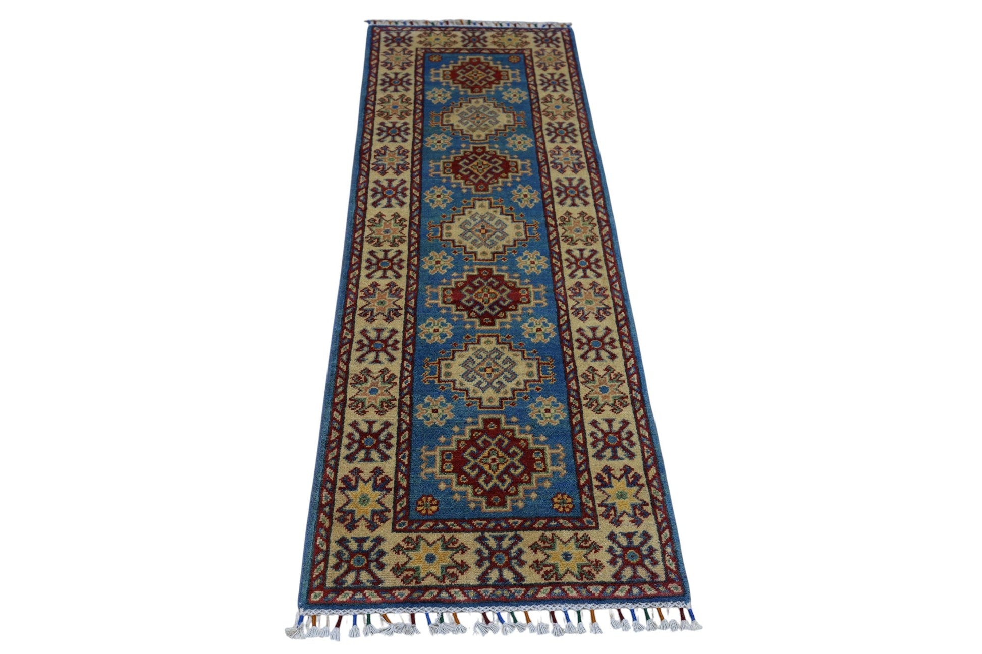 Hand-Knotted Afghani Kazak Wool Rug – 2’0″  x  5’10″ - Nuvé