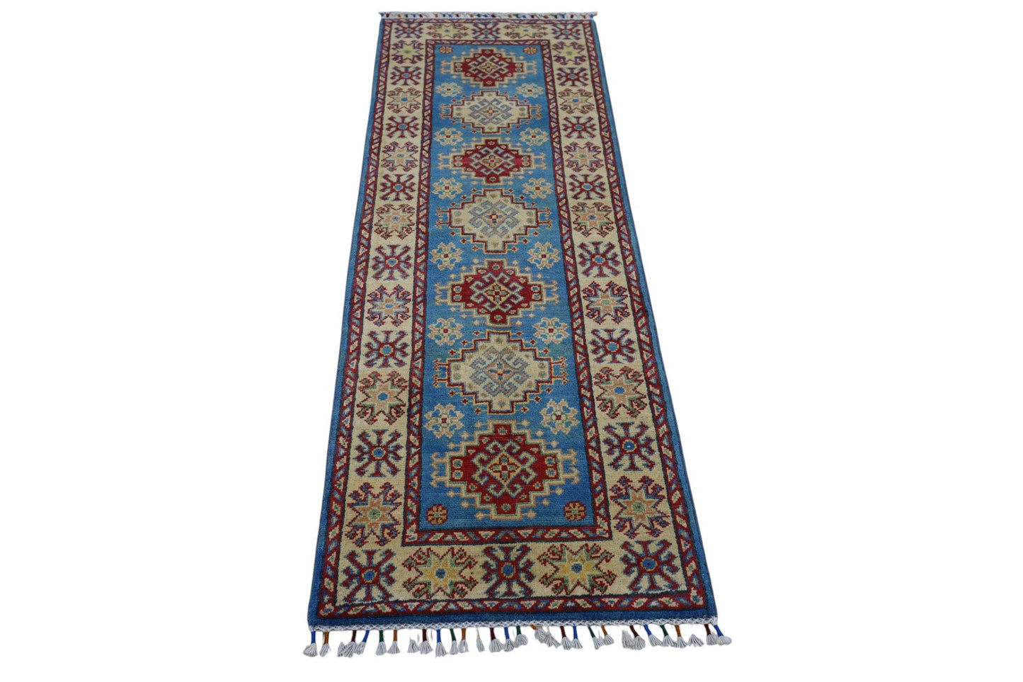 Hand-Knotted Afghani Kazak Wool Rug – 2’0″  x  5’10″ - Nuvé