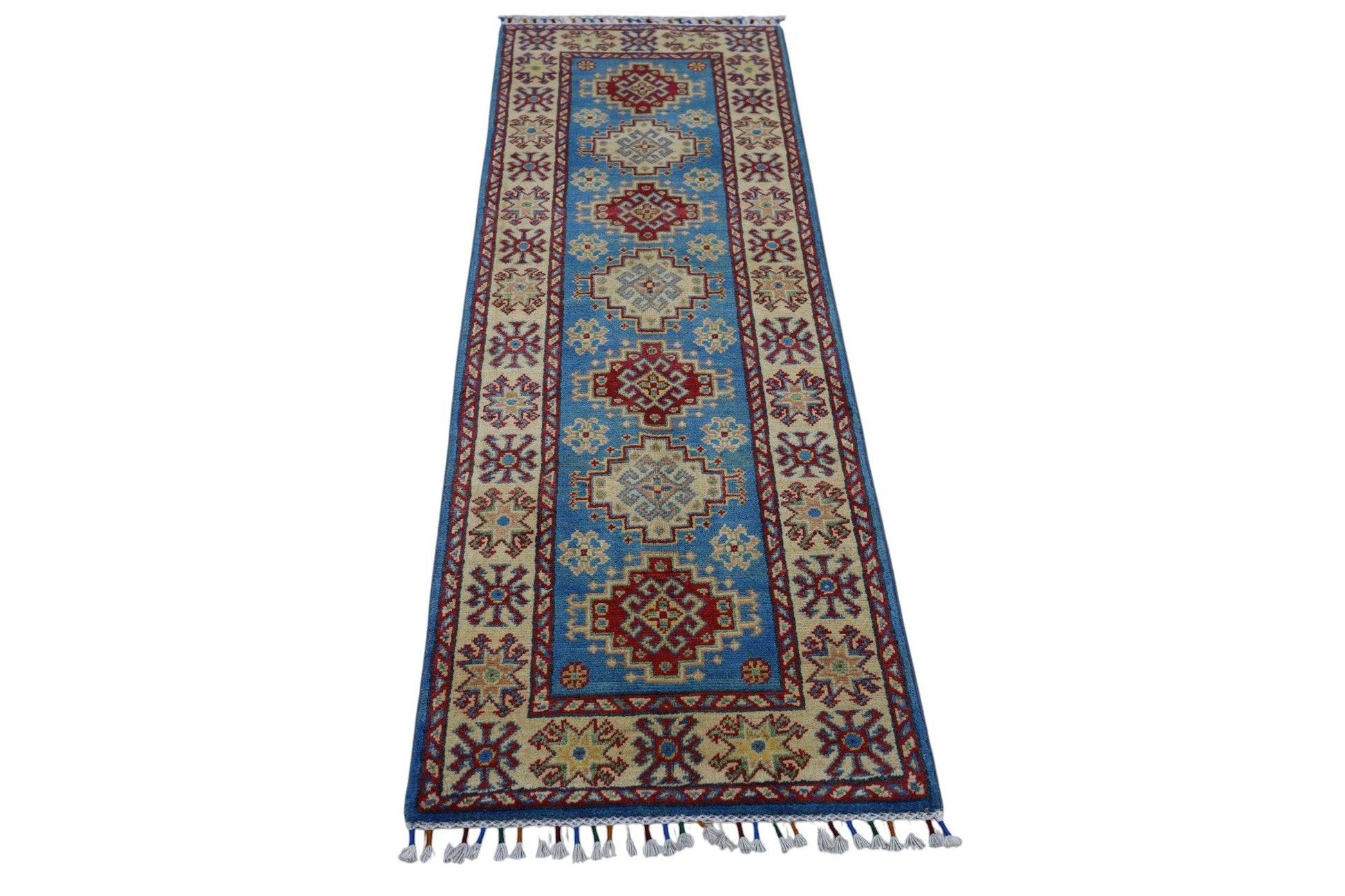 Hand-Knotted Afghani Kazak Wool Rug – 2’0″  x  5’10″ - Nuvé