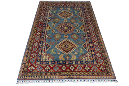 Hand-Knotted Afghani Kazak Wool Rug – 4’0″  x  6’1″ - Nuvé