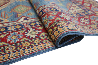 Hand-Knotted Afghani Kazak Wool Rug – 4’0″  x  6’1″ - Nuvé