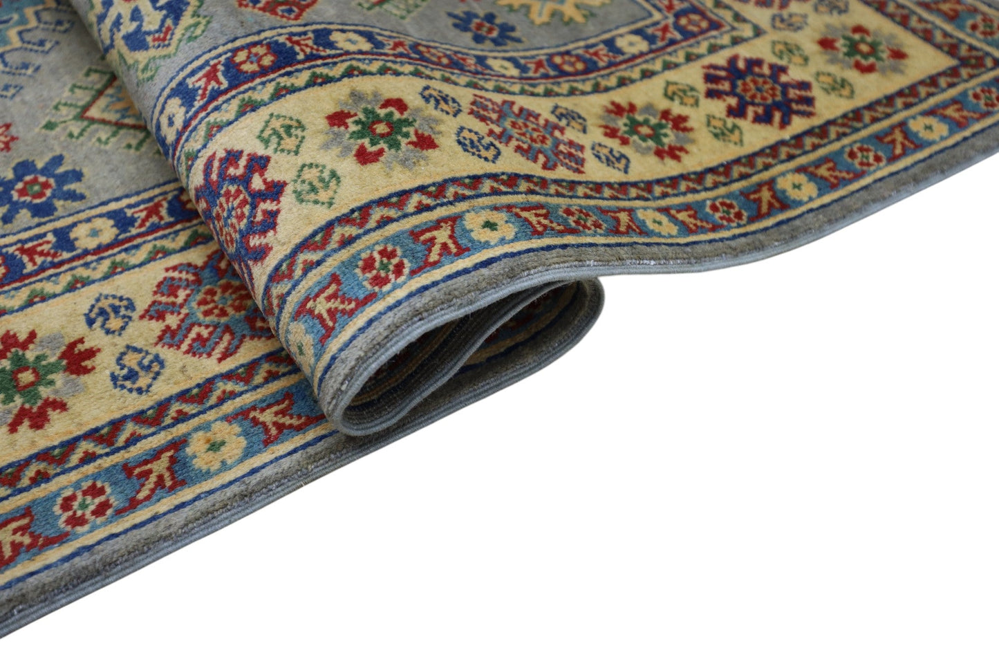 Hand-Knotted Afghani Kazak Wool Rug – 3’11″  x  5’6″ - Nuvé