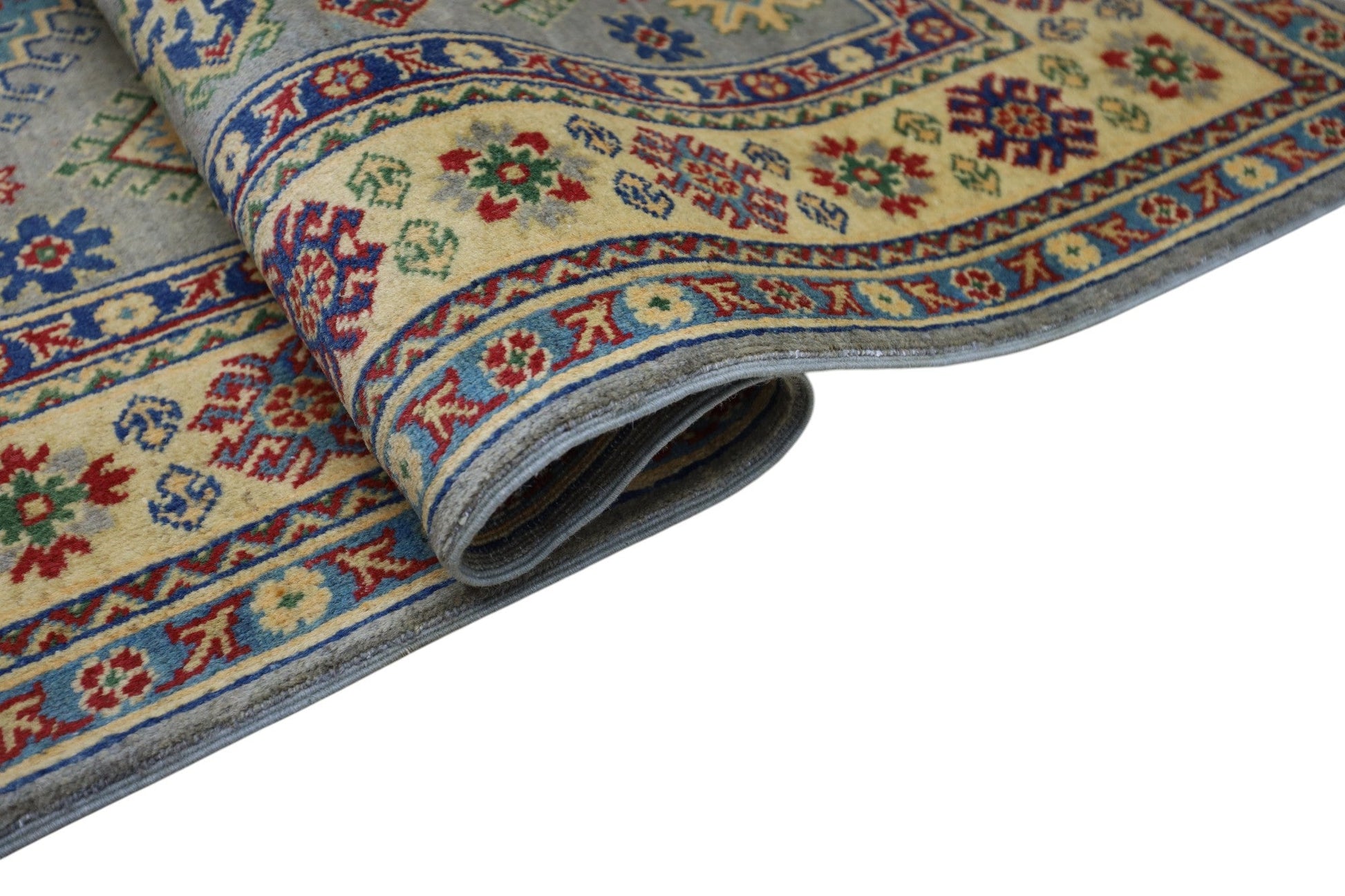 Hand-Knotted Afghani Kazak Wool Rug – 3’11″  x  5’6″ - Nuvé