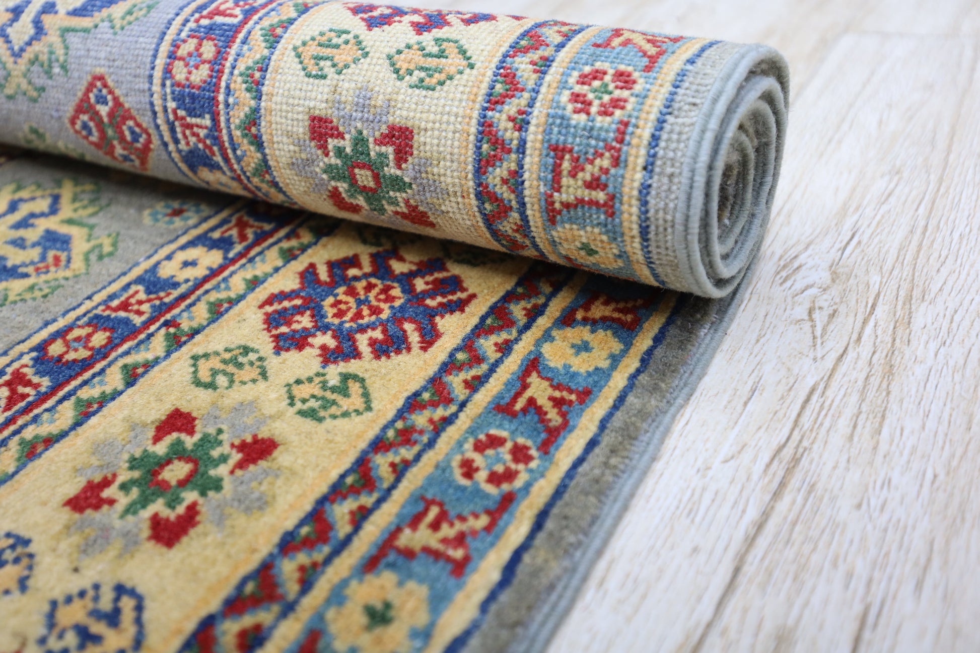 Hand-Knotted Afghani Kazak Wool Rug – 3’11″  x  5’6″ - Nuvé