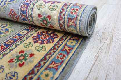 Hand-Knotted Afghani Kazak Wool Rug – 3’11″  x  5’6″ - Nuvé