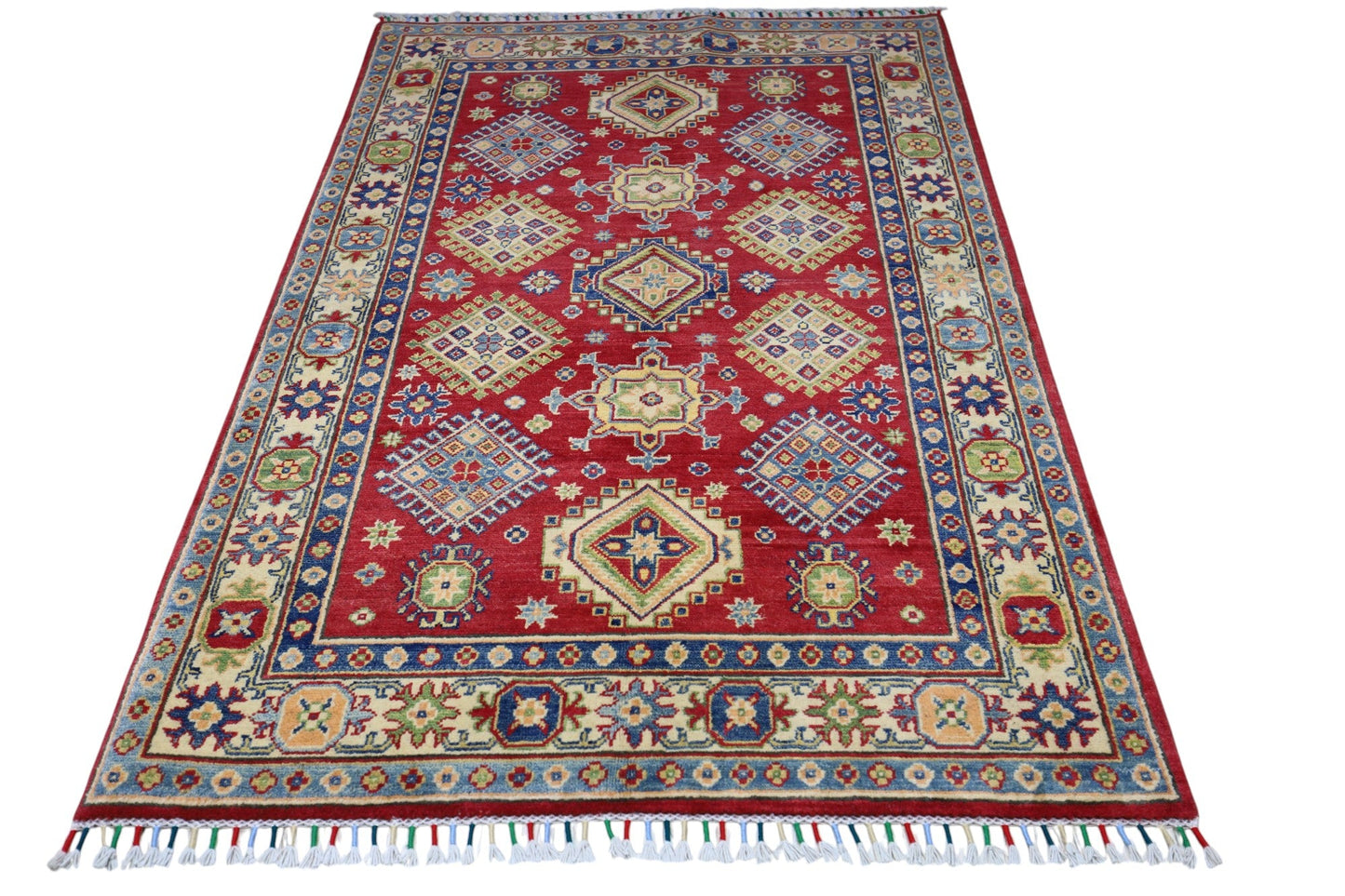 Hand-Knotted Afghani Kazak Wool Rug – 3’10″  x  6’0″ - Nuvé