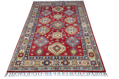 Hand-Knotted Afghani Kazak Wool Rug – 3’10″  x  6’0″ - Nuvé