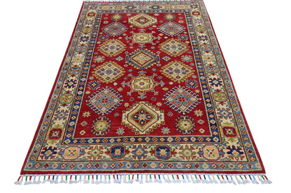 Hand-Knotted Afghani Kazak Wool Rug – 3’10″  x  6’0″ - Nuvé