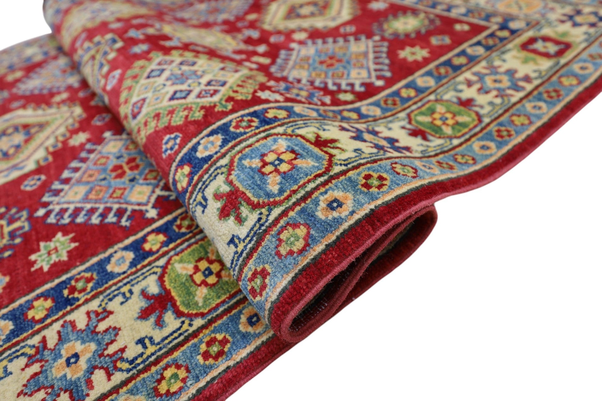 Hand-Knotted Afghani Kazak Wool Rug – 3’10″  x  6’0″ - Nuvé