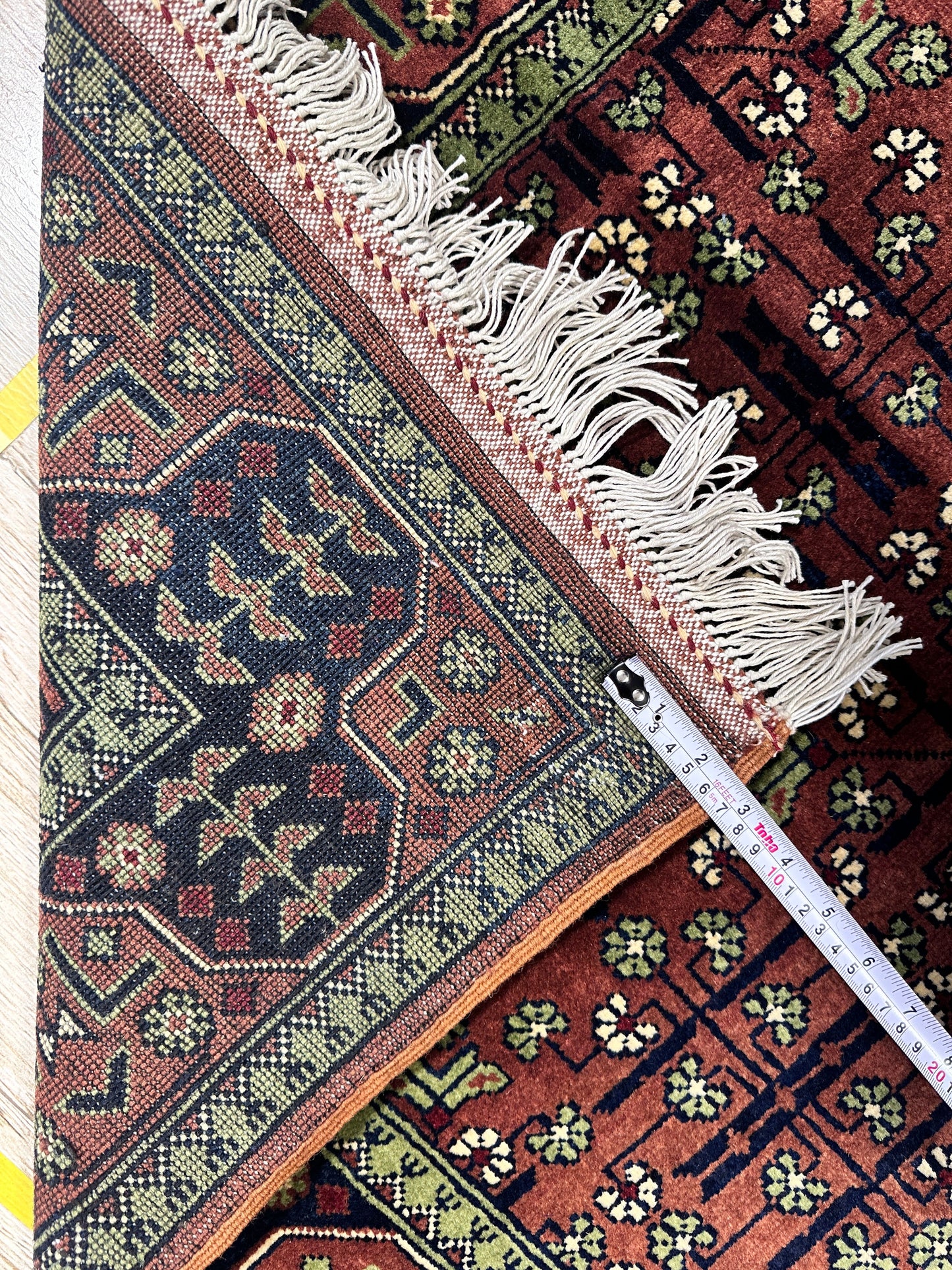 Hand-Knotted Bukharayi Rug – Brown 59” x 40” | Traditional Afghani Wool Rug - Nuvé