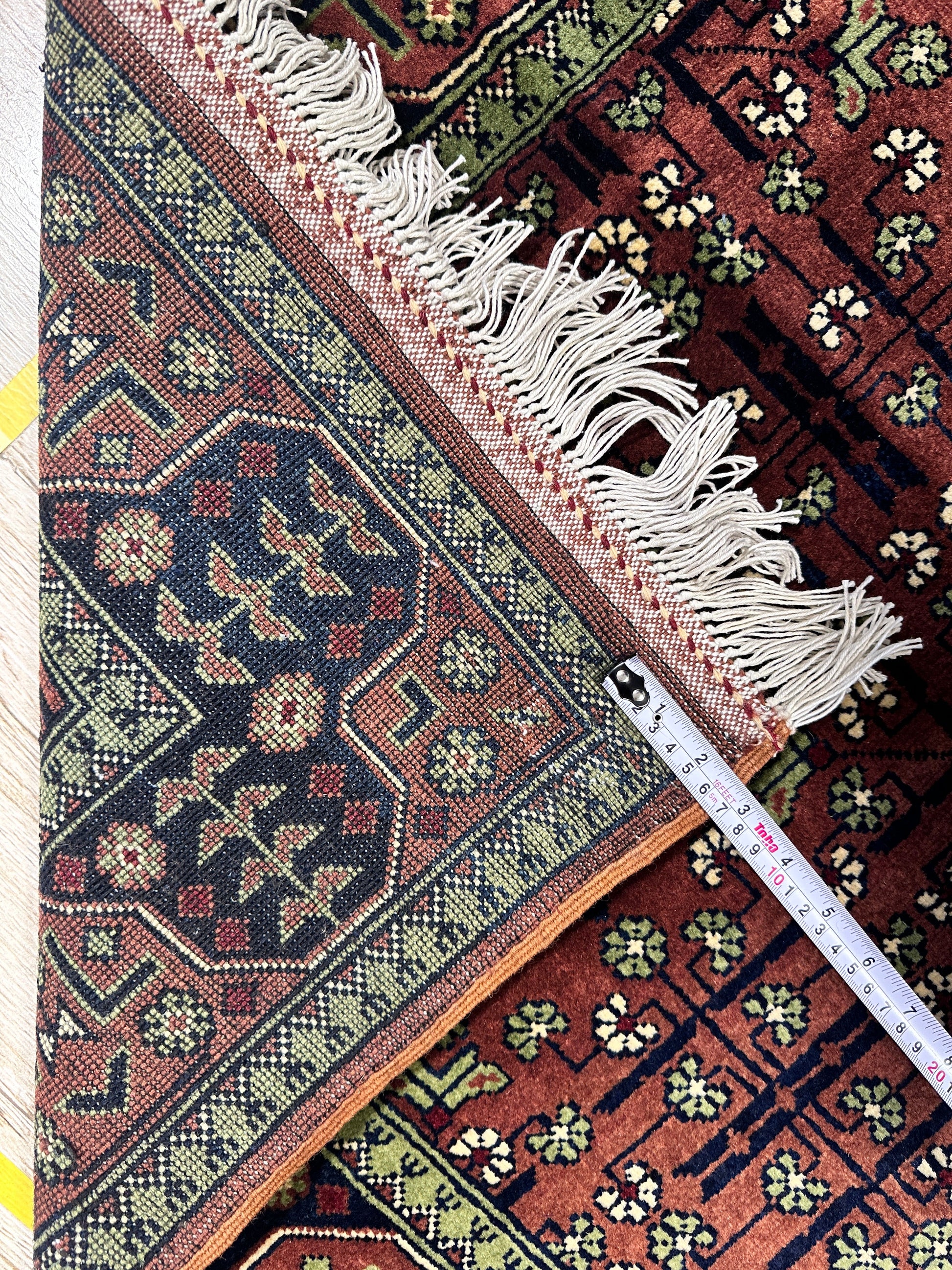 Hand-Knotted Bukharayi Rug – Brown 59” x 40” | Traditional Afghani Wool Rug - Nuvé