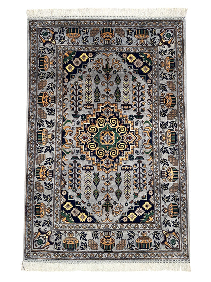 Hand-Knotted Afghani Zerkhaki Wool Rug – 3’4″  x  4’11″ - Nuvé