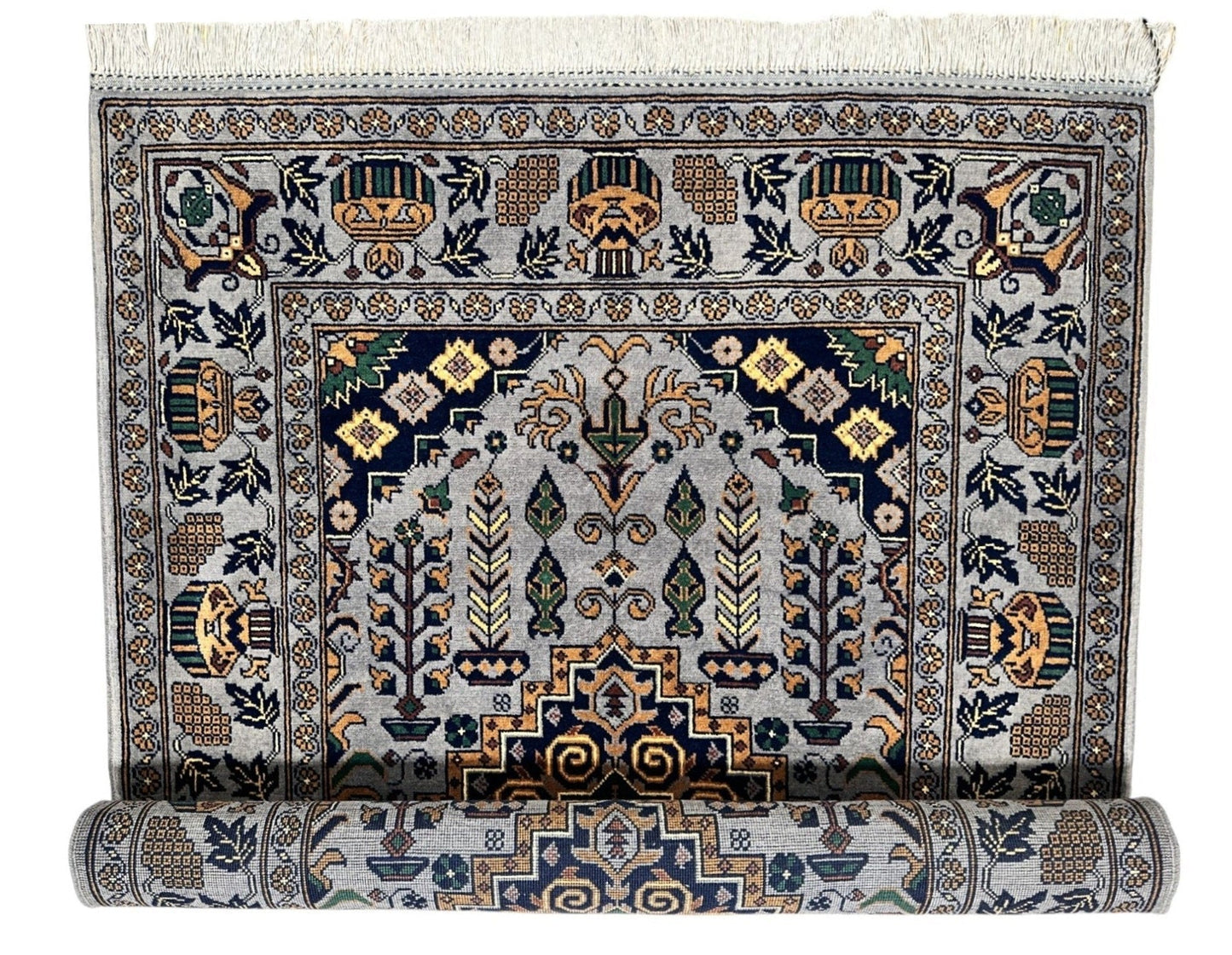 Hand-Knotted Afghani Zerkhaki Wool Rug – 3’4″  x  4’11″ - Nuvé