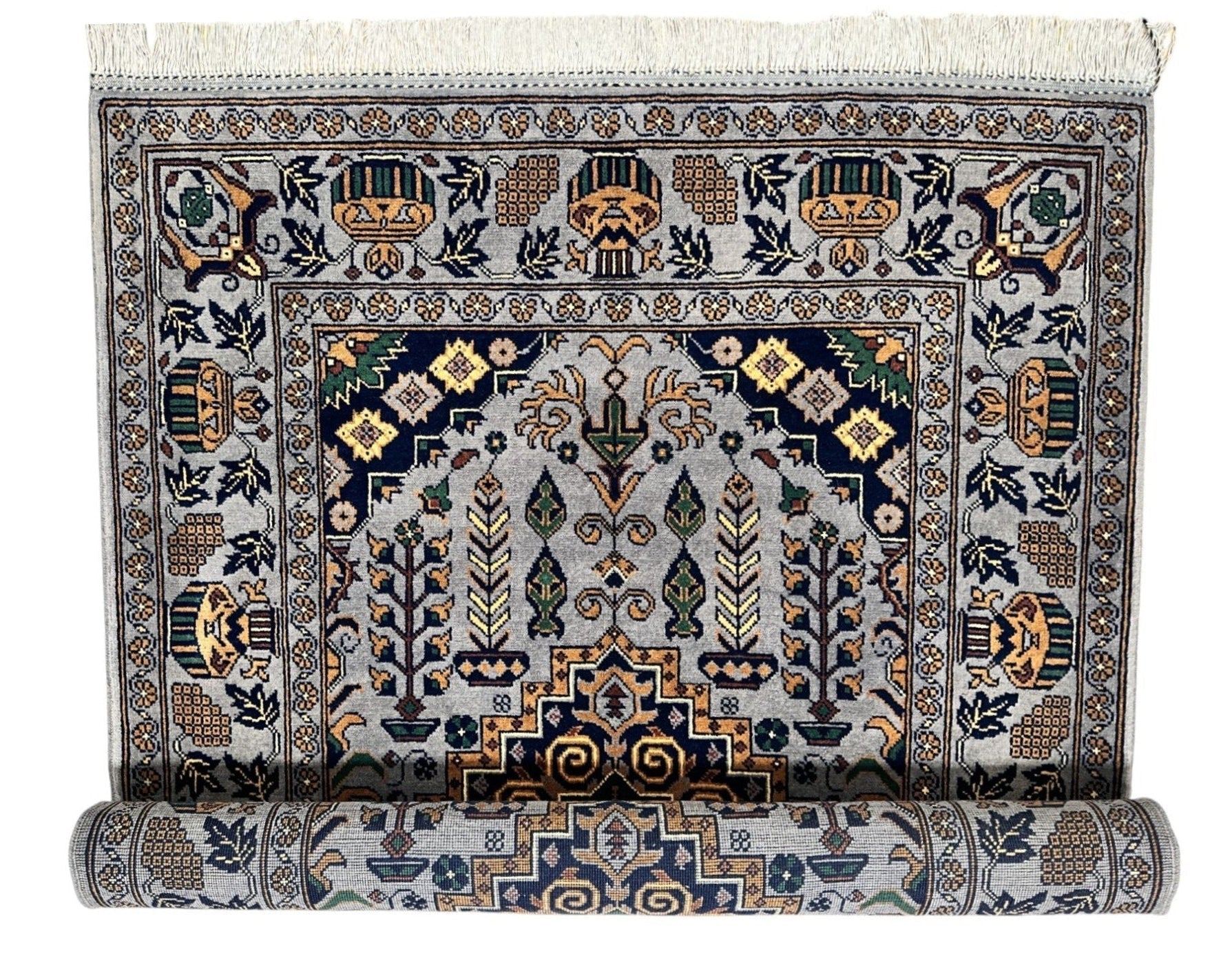 Hand-Knotted Afghani Zerkhaki Wool Rug – 3’4″  x  4’11″ - Nuvé