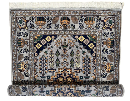 Hand-Knotted Afghani Zerkhaki Wool Rug – 3’4″  x  4’11″ - Nuvé